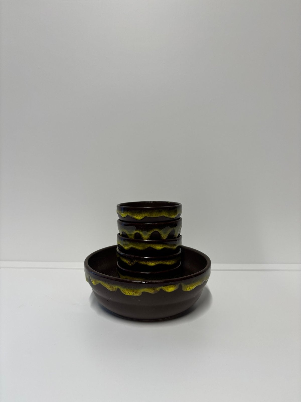 Vintage 70s Fatlava pindaset, Verzenden, Huis en Inrichting