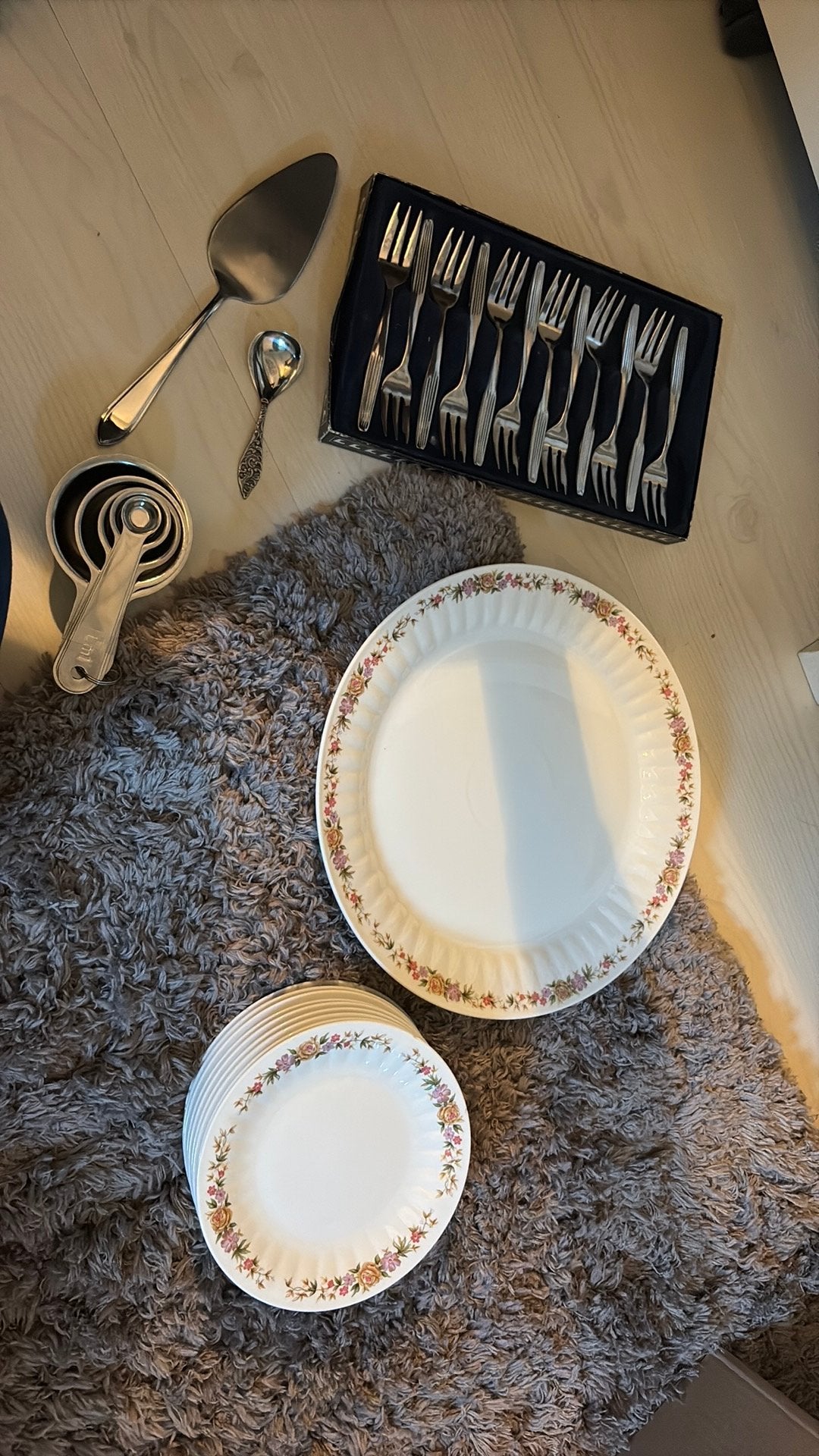 Taartservies met gebak bestek, Ophalen of Verzenden