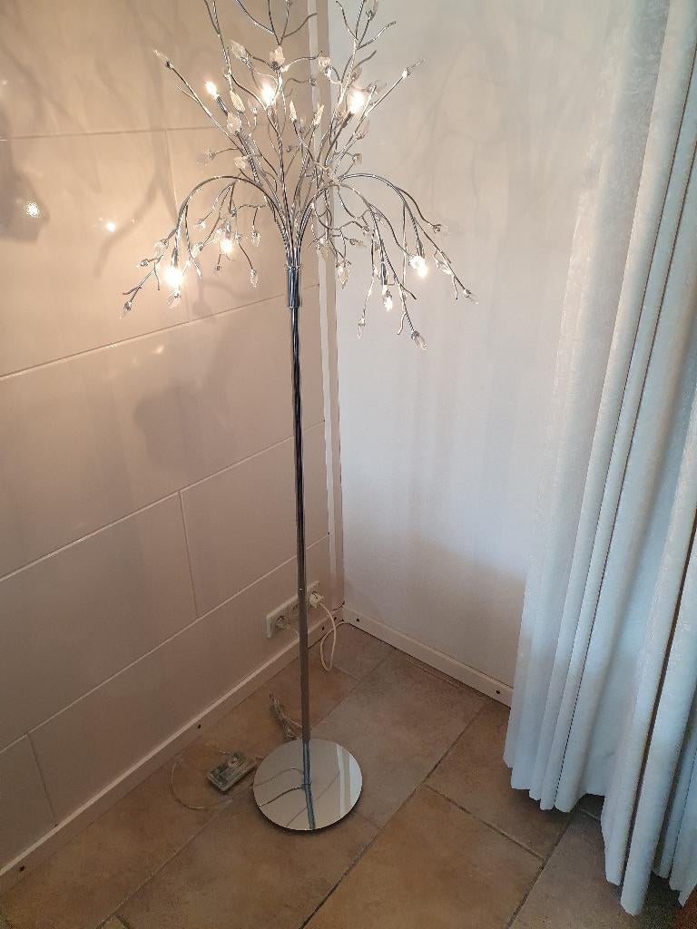 Habufa Matador 101 Vloerlamp - Chroom & Kristal - Dimbaar, Ophalen, Zo goed als nieuw, Metaal, 150 tot 200 cm