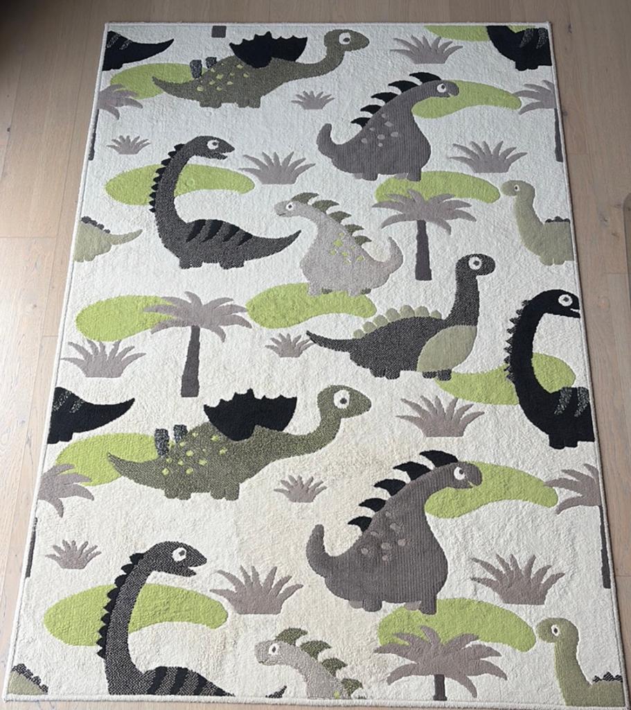 Dinosaurus Vloerkleed voor Kinderkamer - Zo goed als nieuw, Ophalen, 100 tot 150 cm, Zo goed als nieuw, Crème