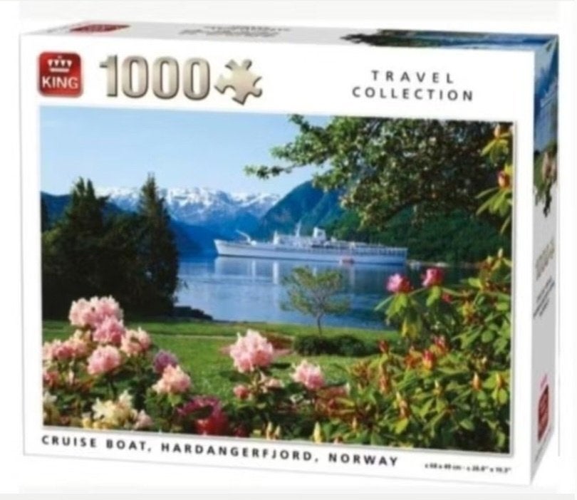 King puzzel, travel collection 'cruiseboat Hardingerfjord No, Ophalen, 500 t/m 1500 stukjes, Zo goed als nieuw, Legpuzzel