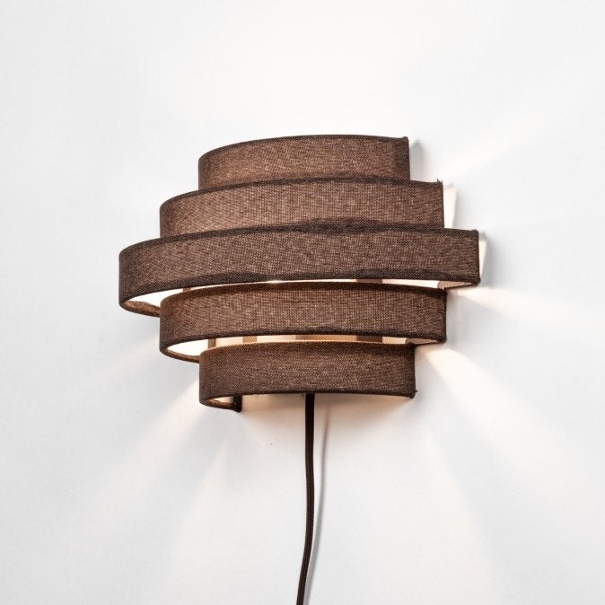 linnen wandlamp bruin of beige bed bank tafel japandi lamp, Ophalen of Verzenden, Nieuw