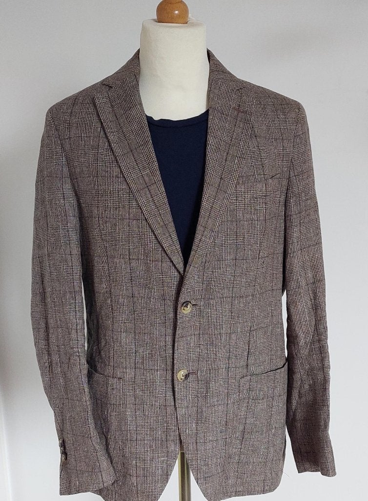 Massimo Dutti linnen Colbert in maat L, Maat 52/54 (L), Bruin, Verzenden, Nieuw