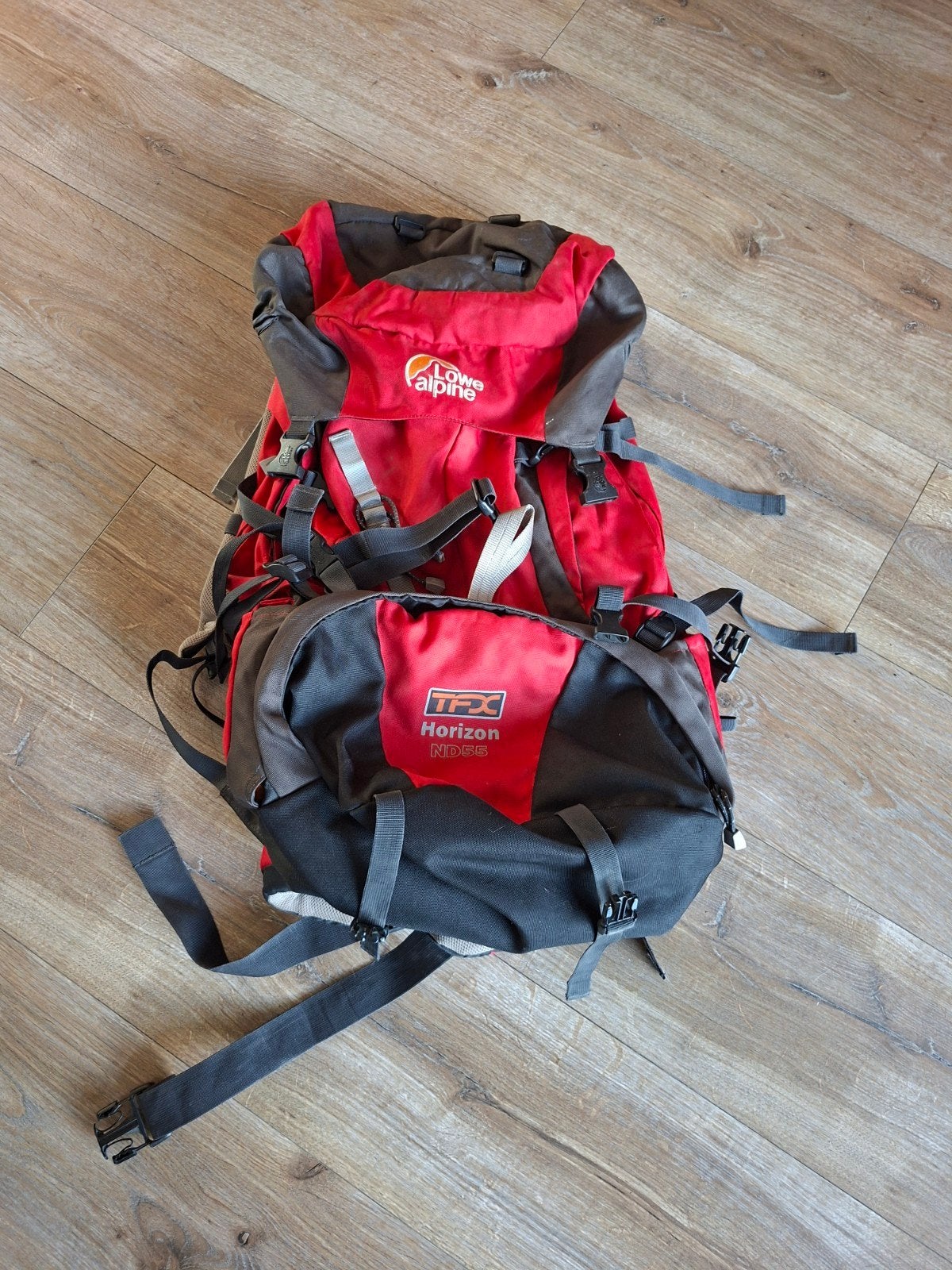 Lowe Alpine TFX Horizon ND55 Trekking Rugzak - Rood/Zwart, Sieraden, Tassen en Uiterlijk, Tassen | Rugtassen, Gebruikt, Overige merken