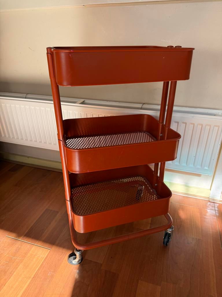 roltafel kekentrolley raskog met 3 etages - Terracotta ikea, Ophalen, Gebruikt