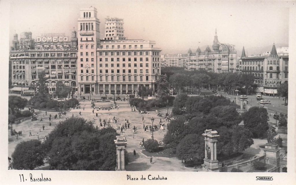 703-244-005 Barcelona Plaza De Cataluna, Verzamelen, Ansichtkaarten | Buitenland, Spanje, Voor 1920, Verzenden
