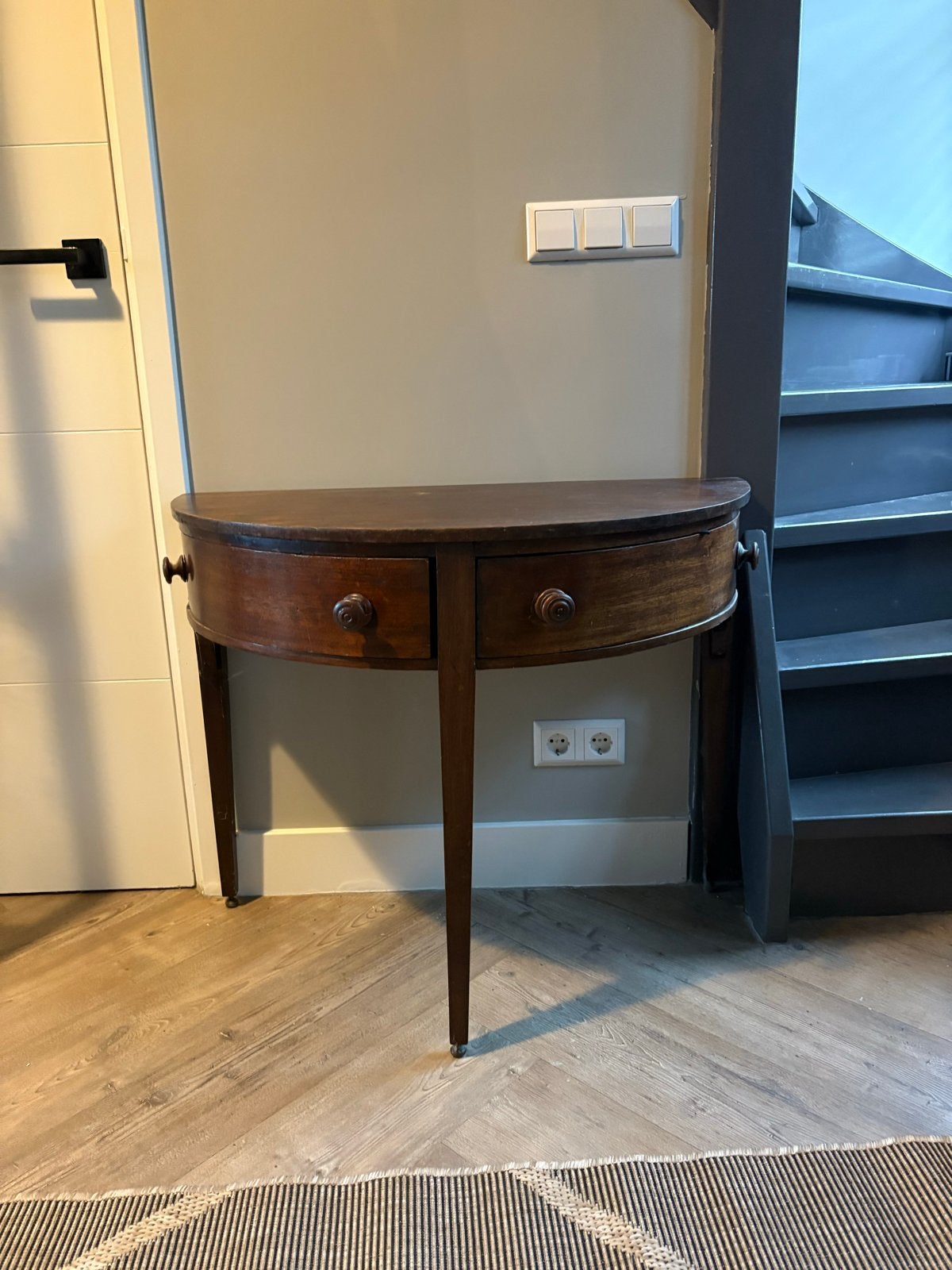 Antiek Halfrond Console Tafeltje met Lades, Ophalen