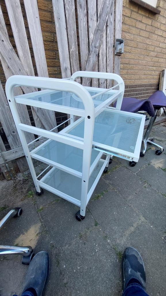 3x Kappers trolley / hobby trolley met uitschuifblad, Ophalen, Gebruikt