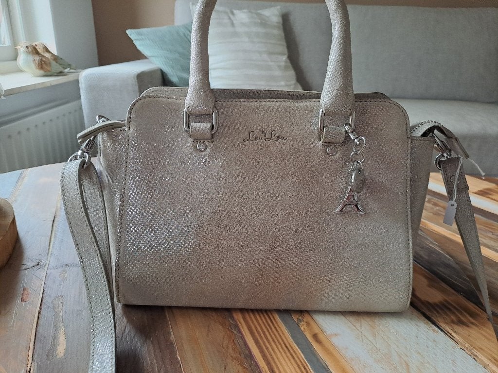 By Loulou handtas beige/grijs, Sieraden, Tassen en Uiterlijk, Tassen | Damestassen, Ophalen of Verzenden, Gebruikt, Beige, Handtas