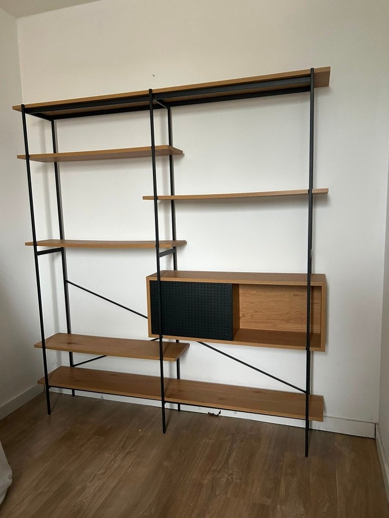 Boekenkast/Wandkast - industrieel retro design, Huis en Inrichting, Kasten | Wandmeubels, Ophalen, 150 tot 200 cm, Zo goed als nieuw