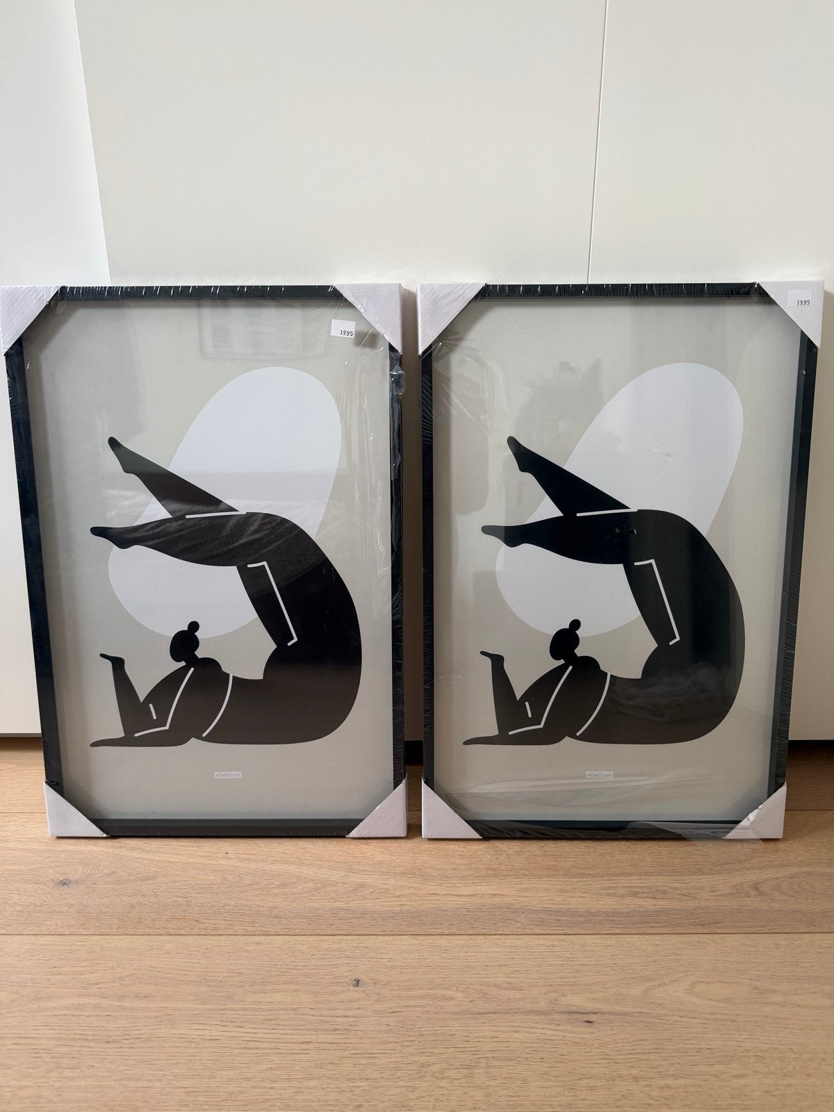 2x Nieuwe Zwarte Fotolijsten 40x60cm met Glas, Huis en Inrichting, Woonaccessoires | Lijsten, Ophalen, Nieuw, Fotolijst, Met glas