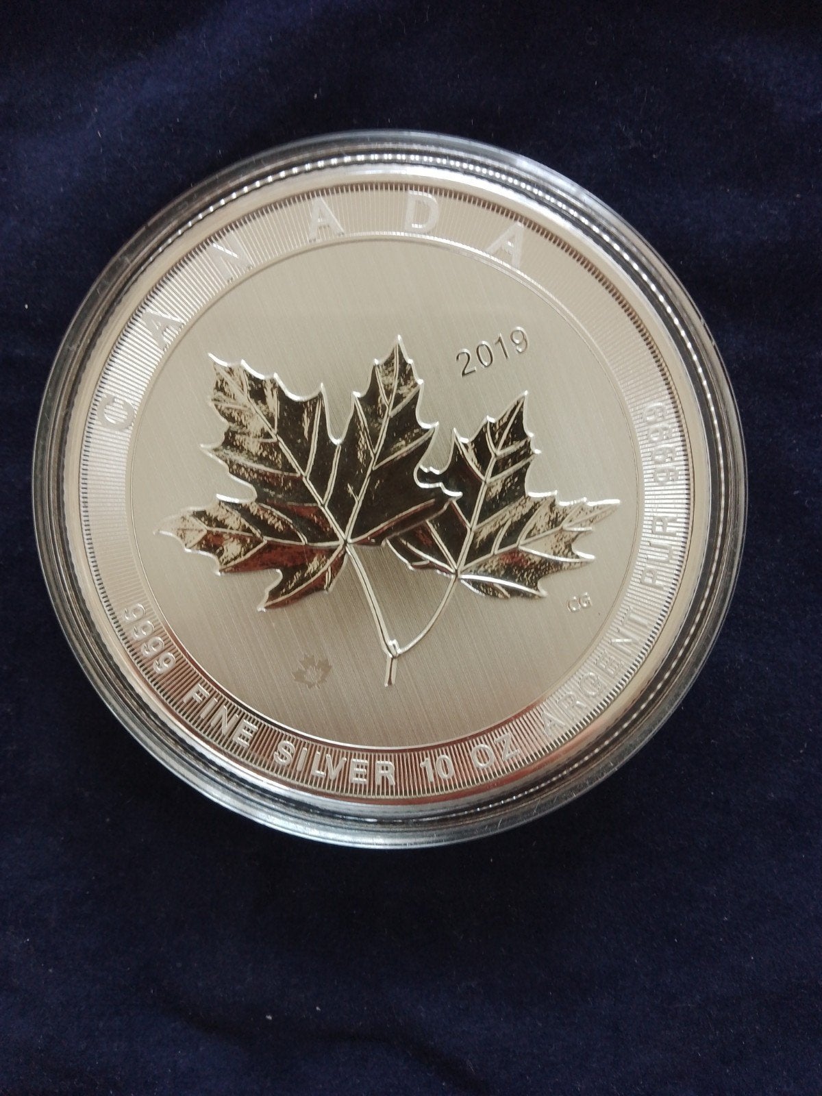 10 oz Grand Maple Leaf 2019, Ophalen of Verzenden, Zilver