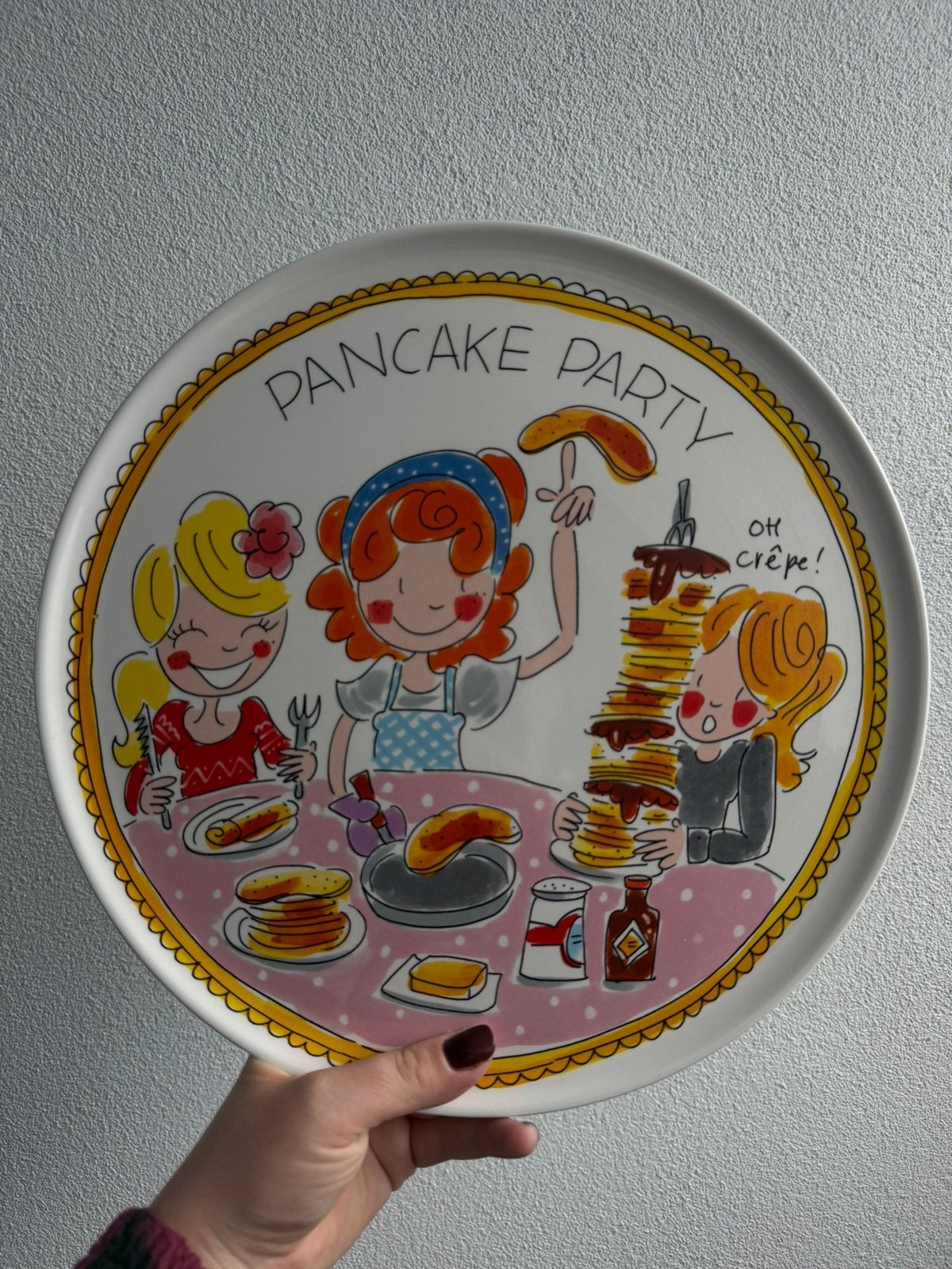 Pannenkoeken bord Blond Amsterdam, Huis en Inrichting, Keuken | Servies, Ophalen, Aardewerk, Bord(en)