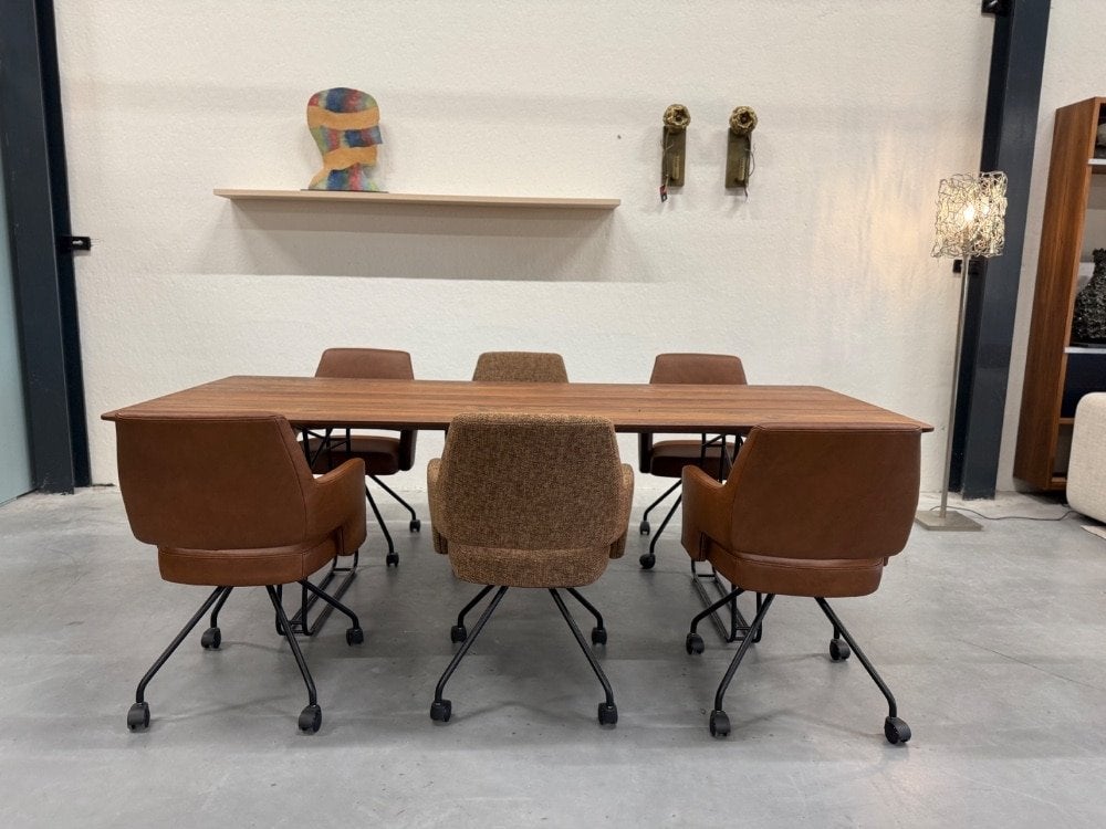 6 Nieuw Gealux Mango eetkamerstoel Stof leer bruin Stoel, Bruin, Nieuw, Ophalen of Verzenden, Gealux