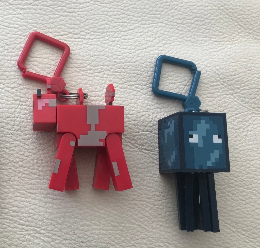 3 minecraft sleutelhangers Paddenstoelen koe en Squid, Ophalen of Verzenden, Nieuw, Dier of Natuur