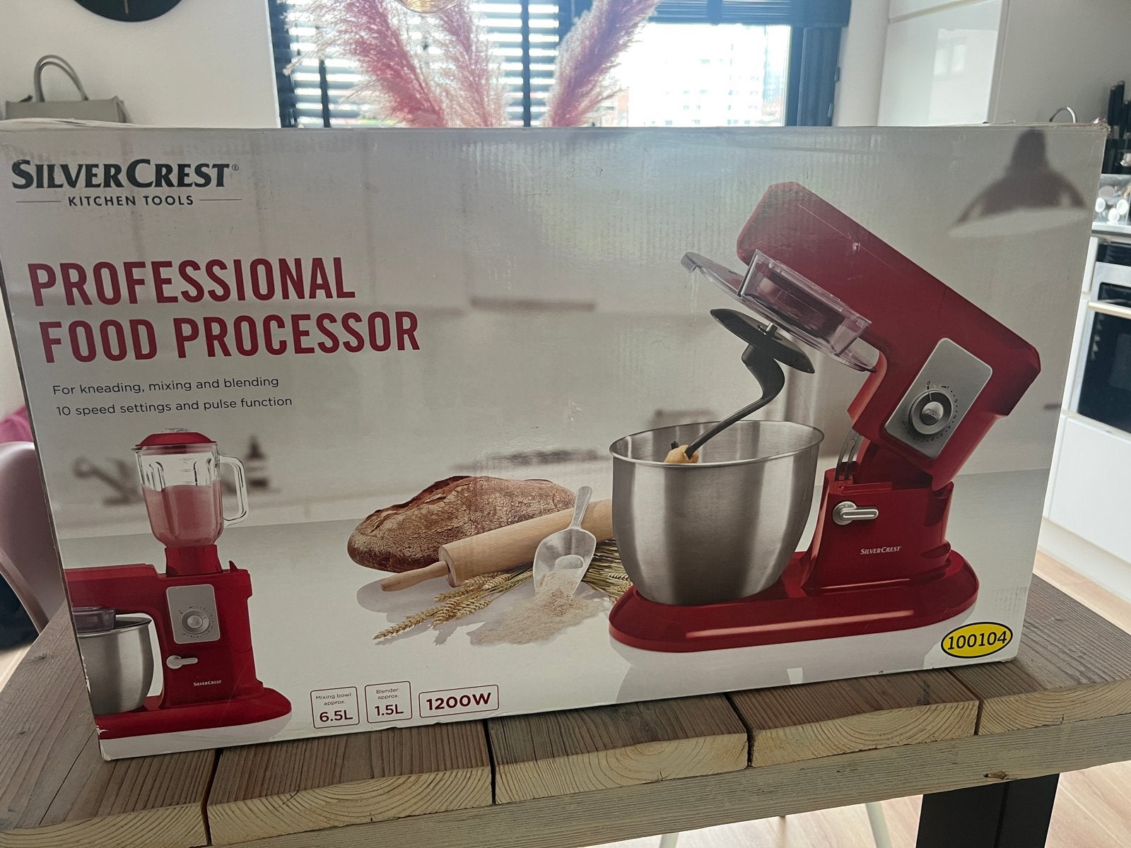 SilverCrest Professionele Food Processor - Rood, 4 liter of meer, Ophalen, Zo goed als nieuw, 3 snelheden of meer