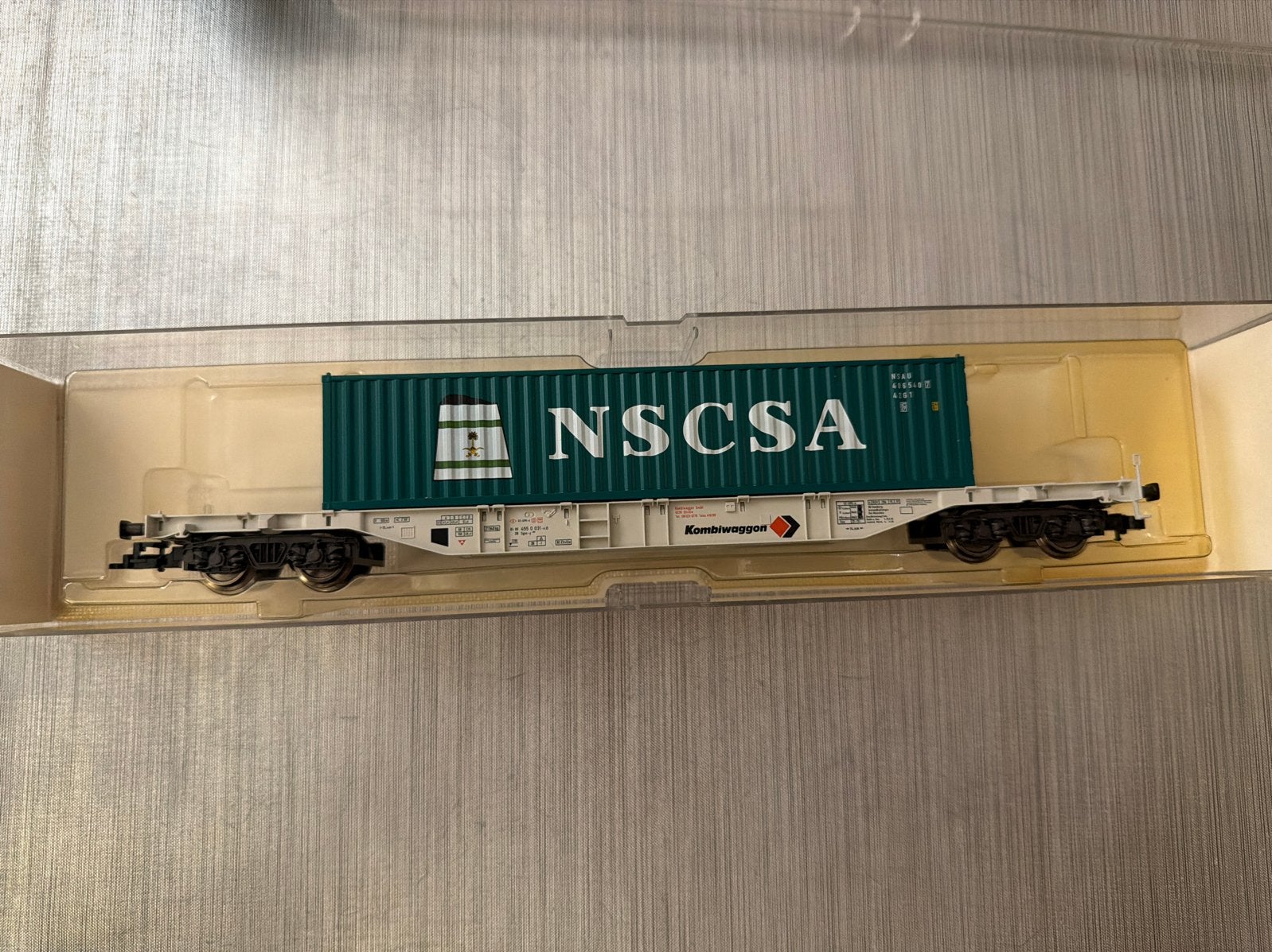 Fleischmann H0 5255 K Kombiwaggon NSCSA container NIEUW, Gelijkstroom, Fleischmann, Wagon, Ophalen of Verzenden