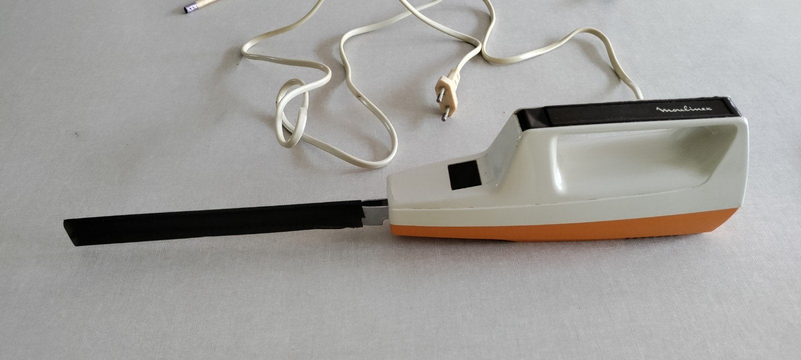 Moulinex Elektrisch Mes,type 246.2.00,Oranje,Vintage,keuken, Ophalen of Verzenden, Zo goed als nieuw