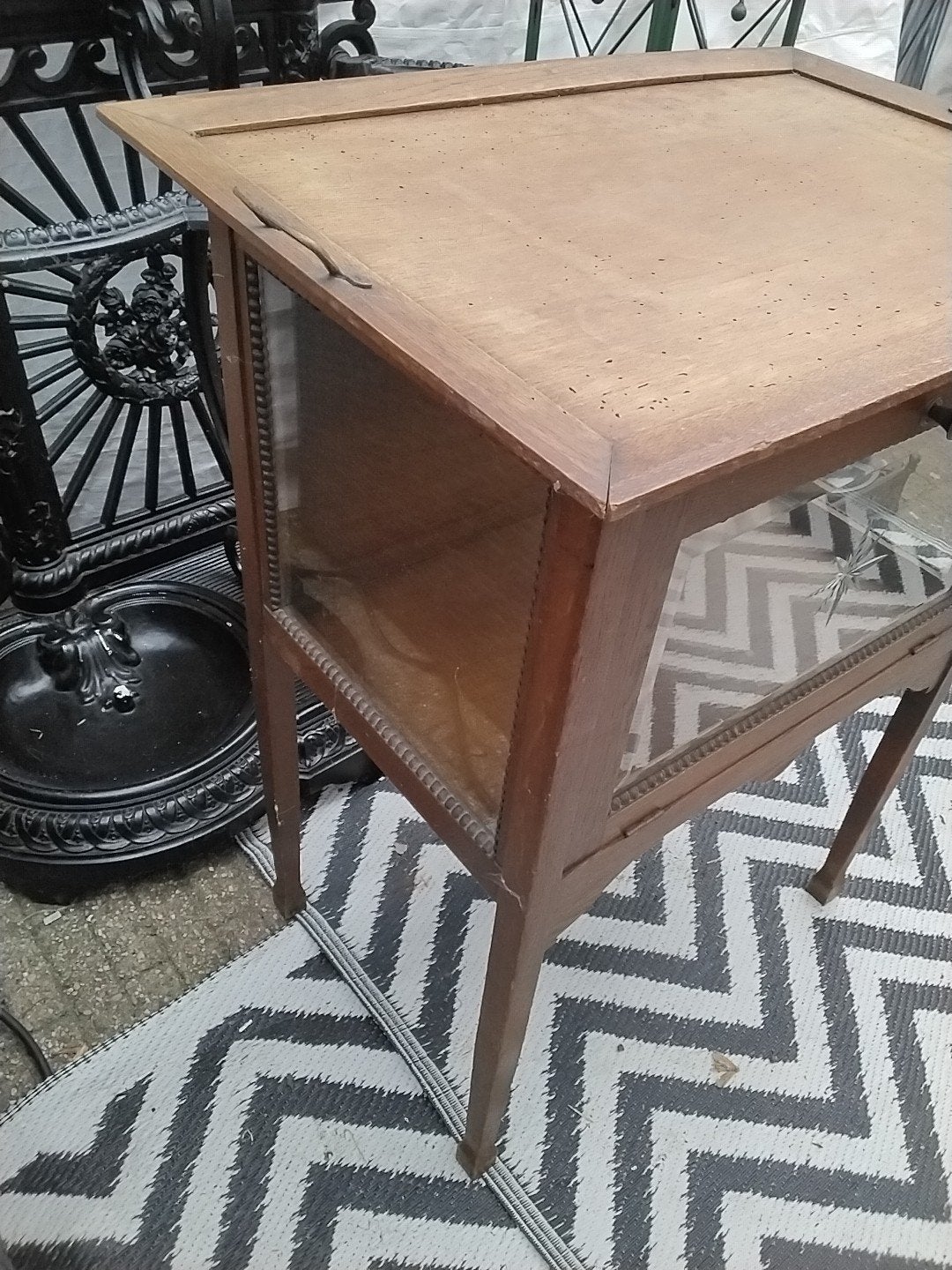 Antieke theekast/bijzettafel met dienblad, Ophalen of Verzenden
