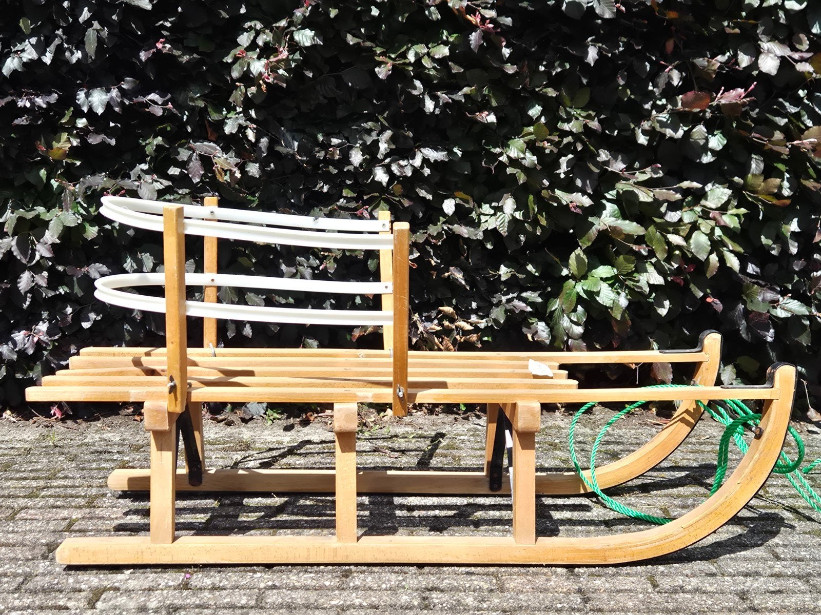 Houten Rodel Slee met Rugleuning, Kinderen en Baby's, Ophalen of Verzenden, Rugleuning, Gebruikt, Hout