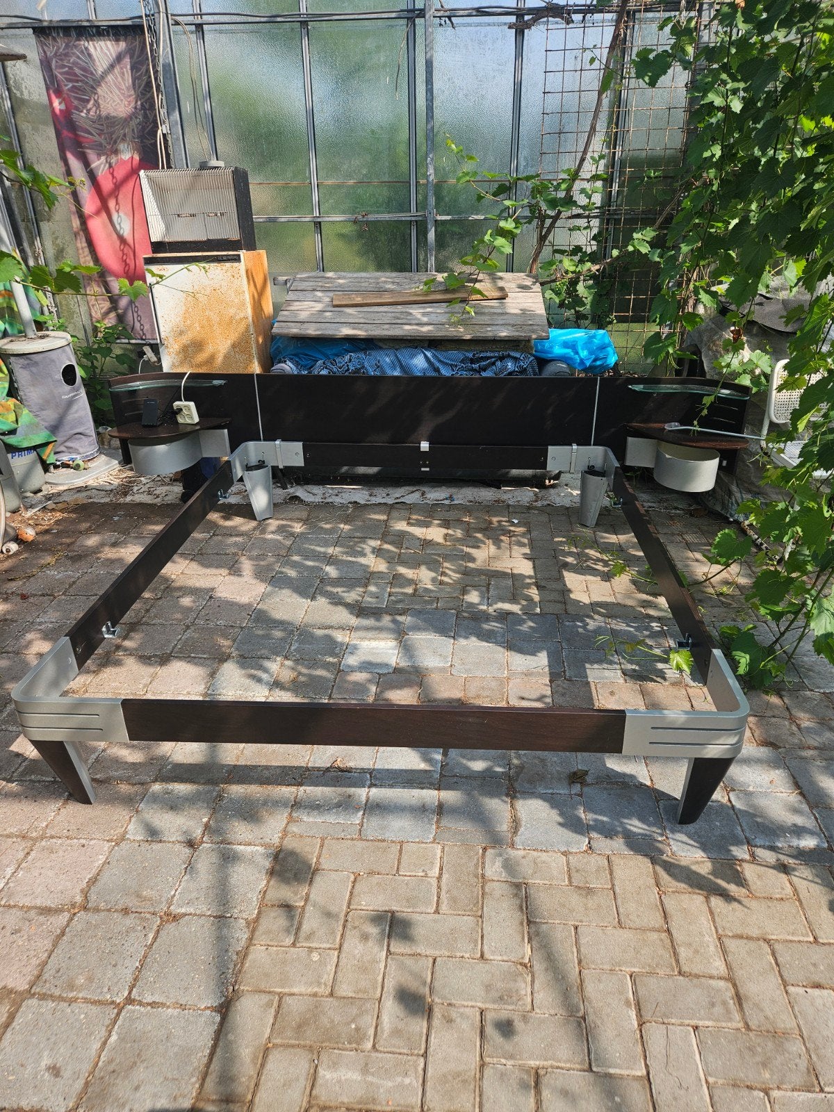Auping Auronde bed 180x210 met achterbord en nachtkastjes, Ophalen, Gebruikt, 210 cm, Tweepersoons