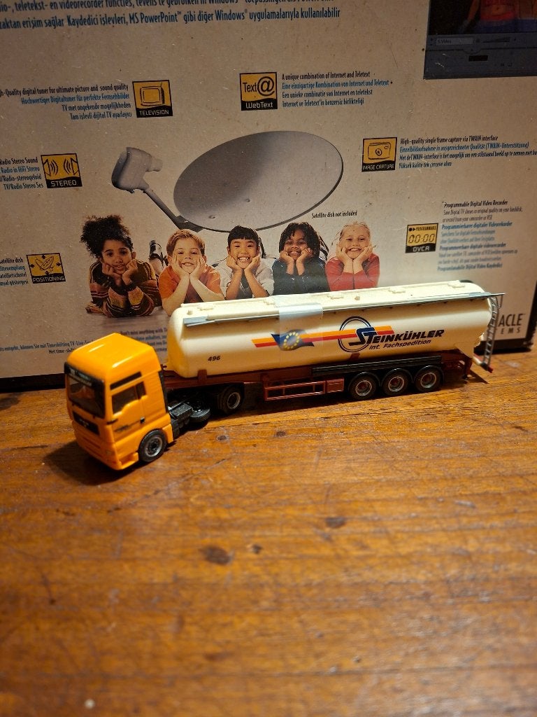 Herpa MAN Steinkühler, Ophalen of Verzenden, Zo goed als nieuw, Bus of Vrachtwagen, Herpa