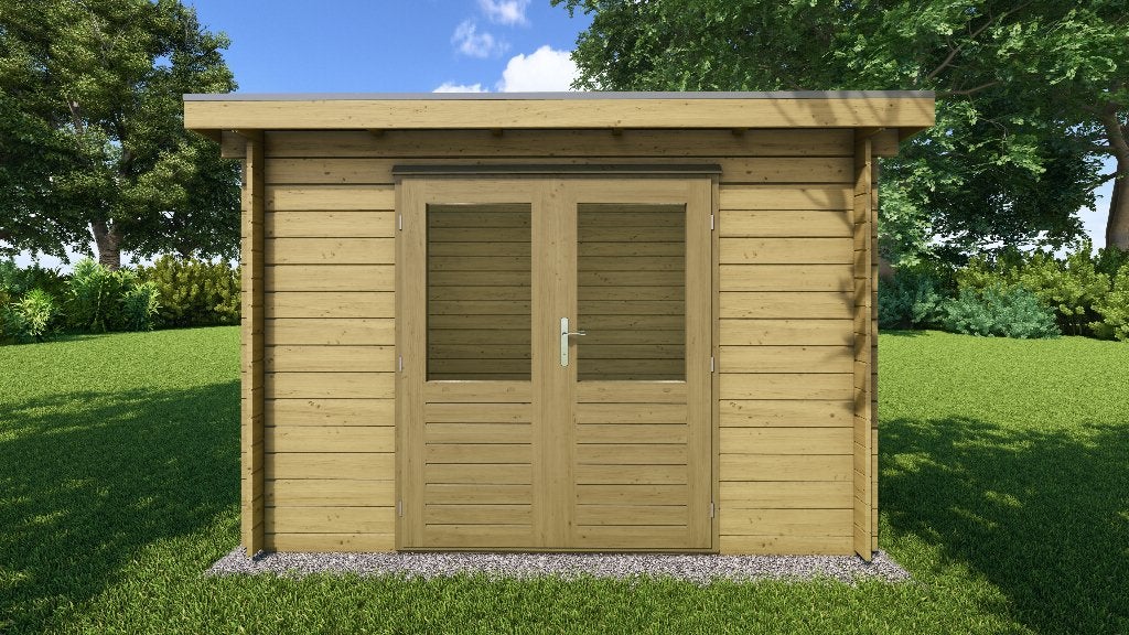 Fonteyn Basicline Tuinhuis Magnolia 300x200cm - Keteldruk, Blokhut, Nieuw, Minder dan 200 cm, Zonder ramen