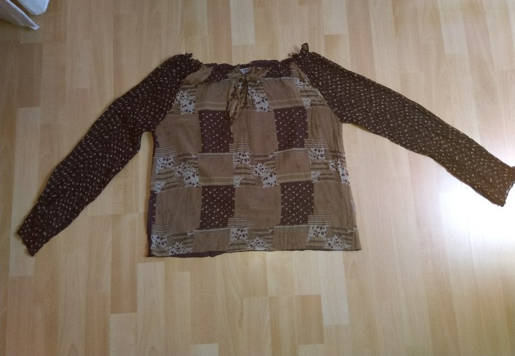Bruine blouse * Pescara*, Maat 38/40 (M), Bruin, Pescara, Ophalen of Verzenden