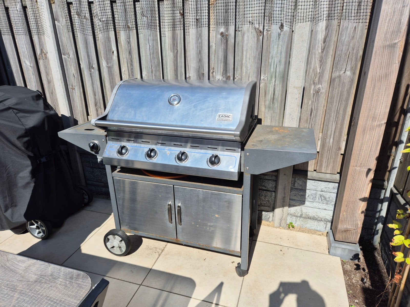 Cadac Patio Living gas BBQ met zijbrander en hoes, Ophalen, Gebruikt