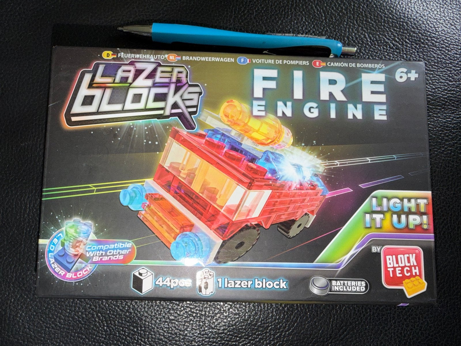 Lazer Blocks Brandweerwagen - Lichtgevend Bouwplezier, Ophalen of Verzenden, Zo goed als nieuw, Overige merken