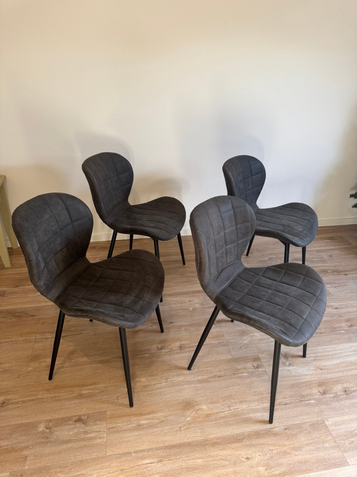 4x eettafel stoelen, Ophalen, Gebruikt, Grijs, Vier