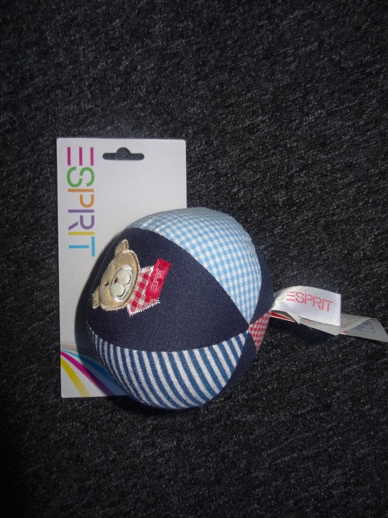 Nieuwe blauwe zachte baby bal Esprit met ratel geluidje erin, Kinderen en Baby's, Speelgoed | Babyspeelgoed, Ophalen of Verzenden