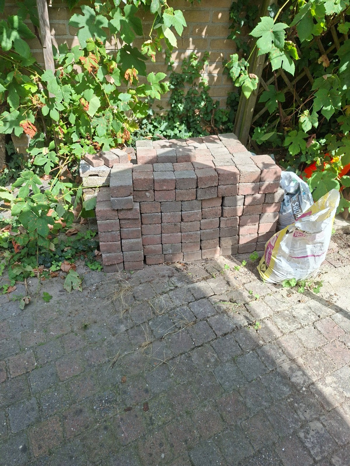 Rode klinkers 10x10, Ophalen, Gebruikt, Klinkers, Minder dan 5 m²