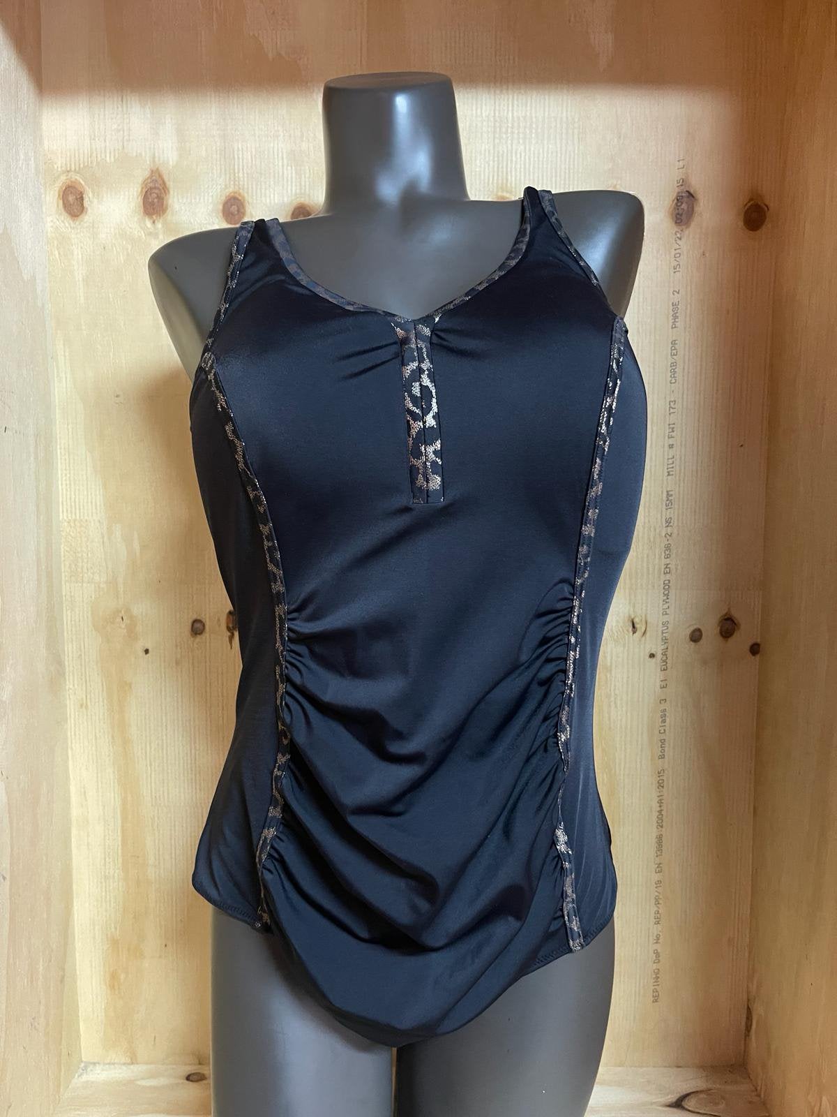 Elomi badpak maat 50 wild thing, Verzenden, Nieuw, Zwart, Badpak