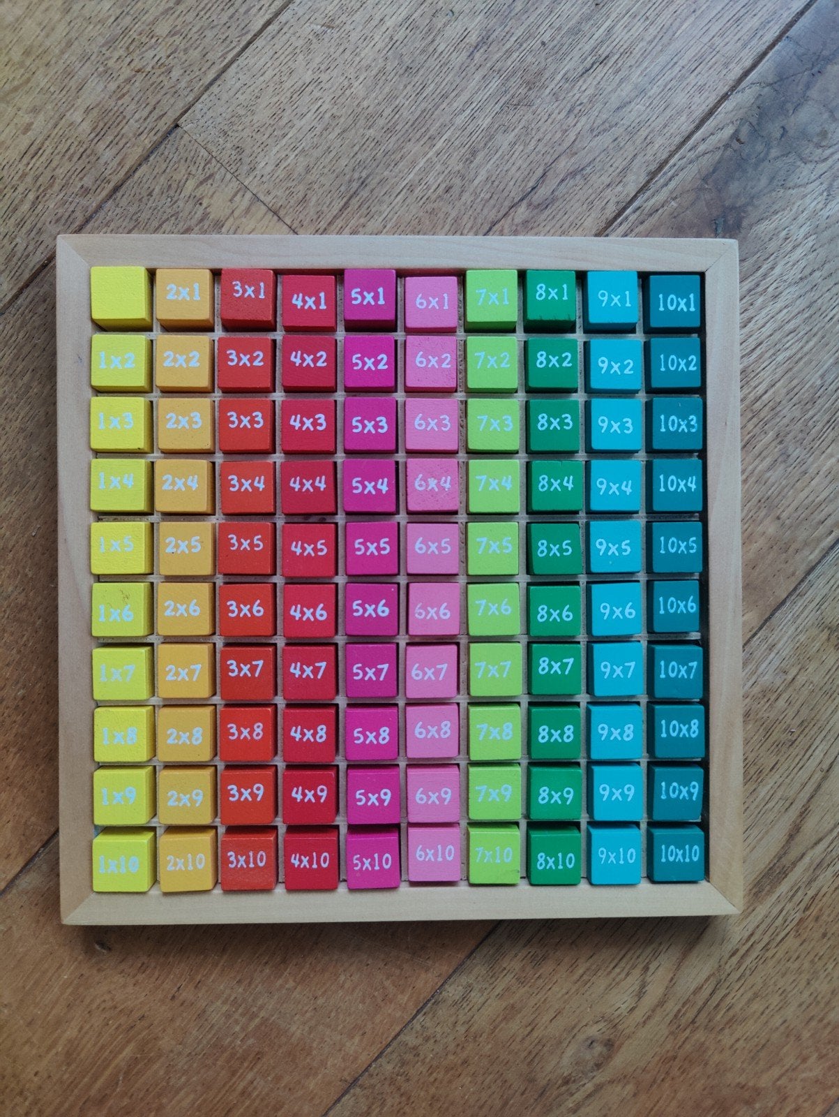 Houten Vermenigvuldigingsbord Montessori Educatief Speelgoed, Ophalen of Verzenden, Zo goed als nieuw, Rekenen