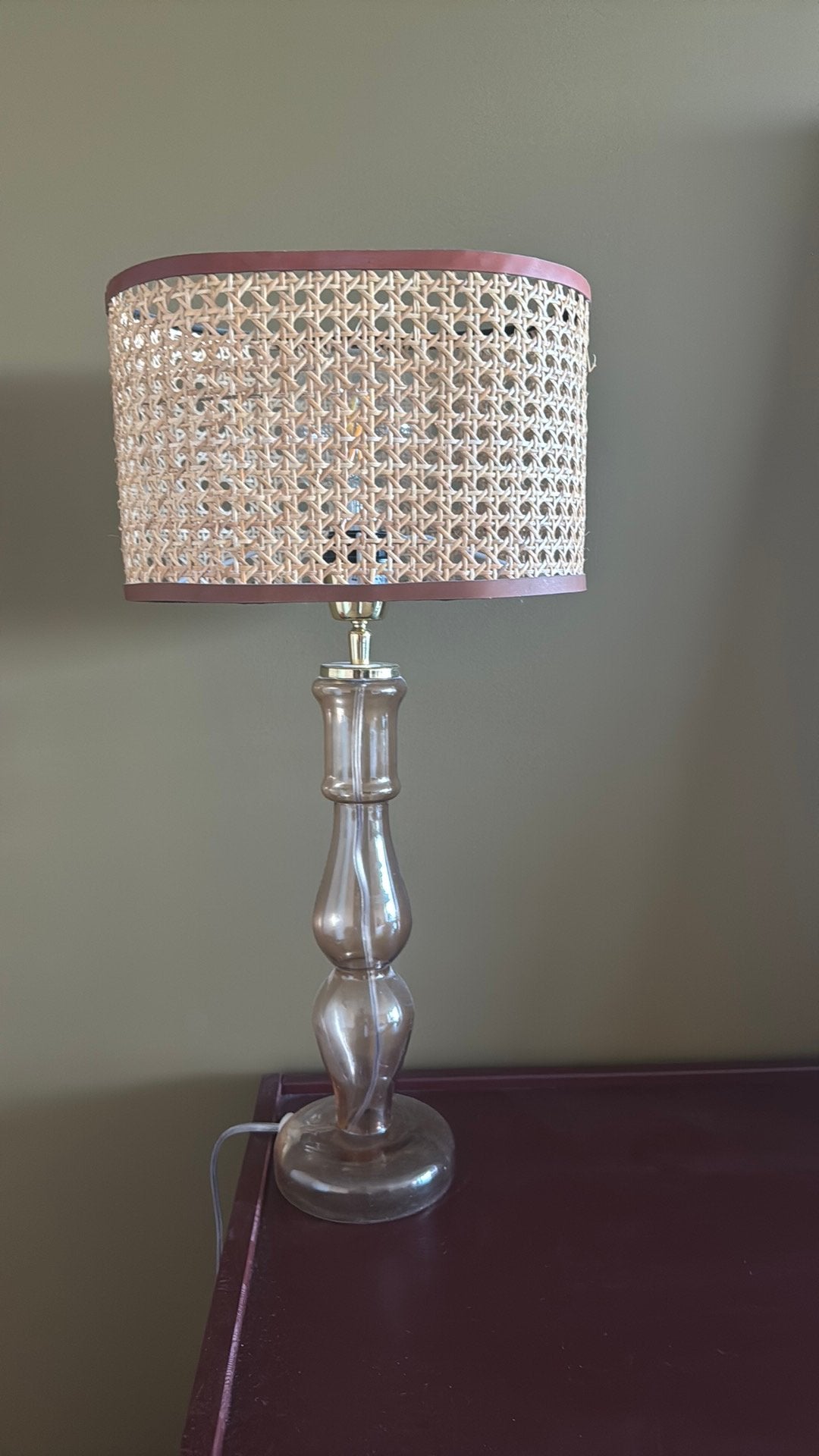 Lampenkap rotan, Huis en Inrichting, Ophalen of Verzenden, Zo goed als nieuw, Minder dan 50 cm