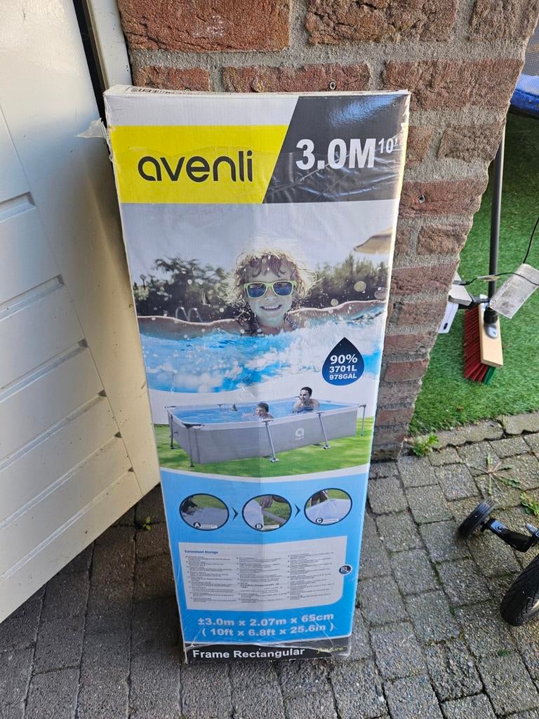 Avenli Frame Rechthoekig Opzetzwembad 3.0m x 2.07m, Tuin en Terras, Zwembaden, Ophalen, Zo goed als nieuw, Opzetzwembad, 200 tot 400 cm
