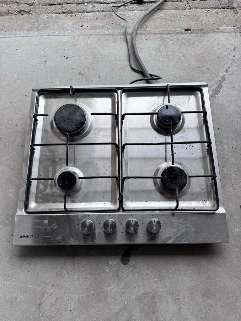 Inventum gas kookplaat, Ophalen, Gebruikt, 4 kookzones, Inbouw