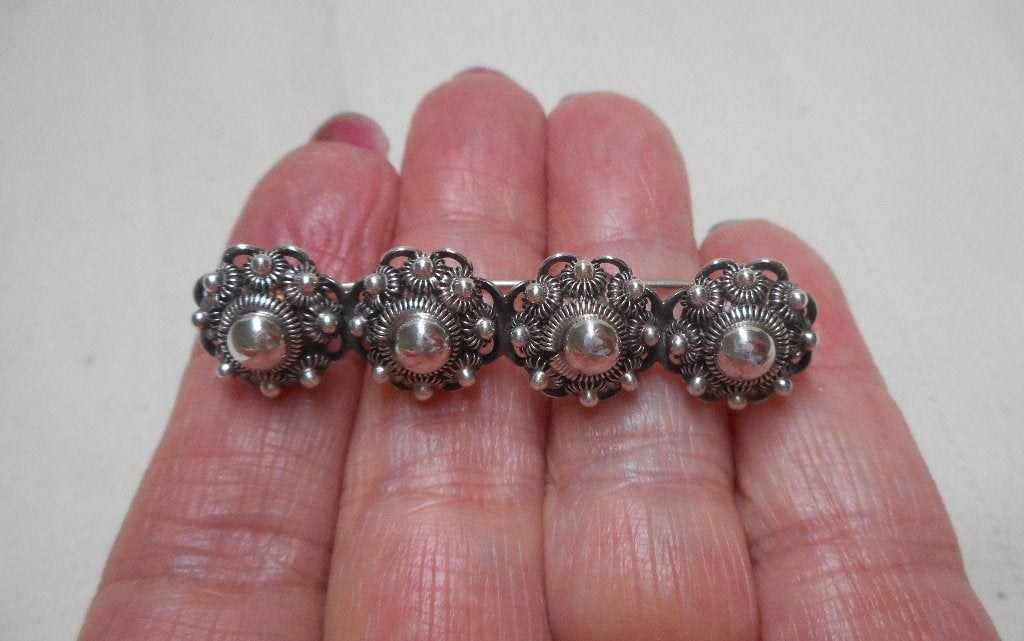 Zilveren Zeeuwse knoppen broche nr.335, Verzenden, Zilver, Broche