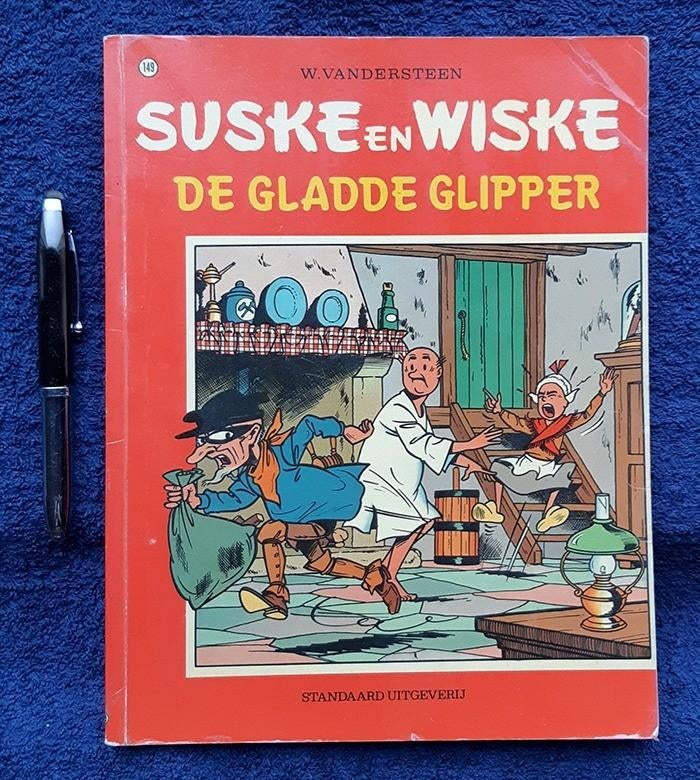 Suske en Wiske. De Gladde Glipper. 1e druk. 1974, Gelezen, Verzenden, Willy Vandersteen, Eén stripboek