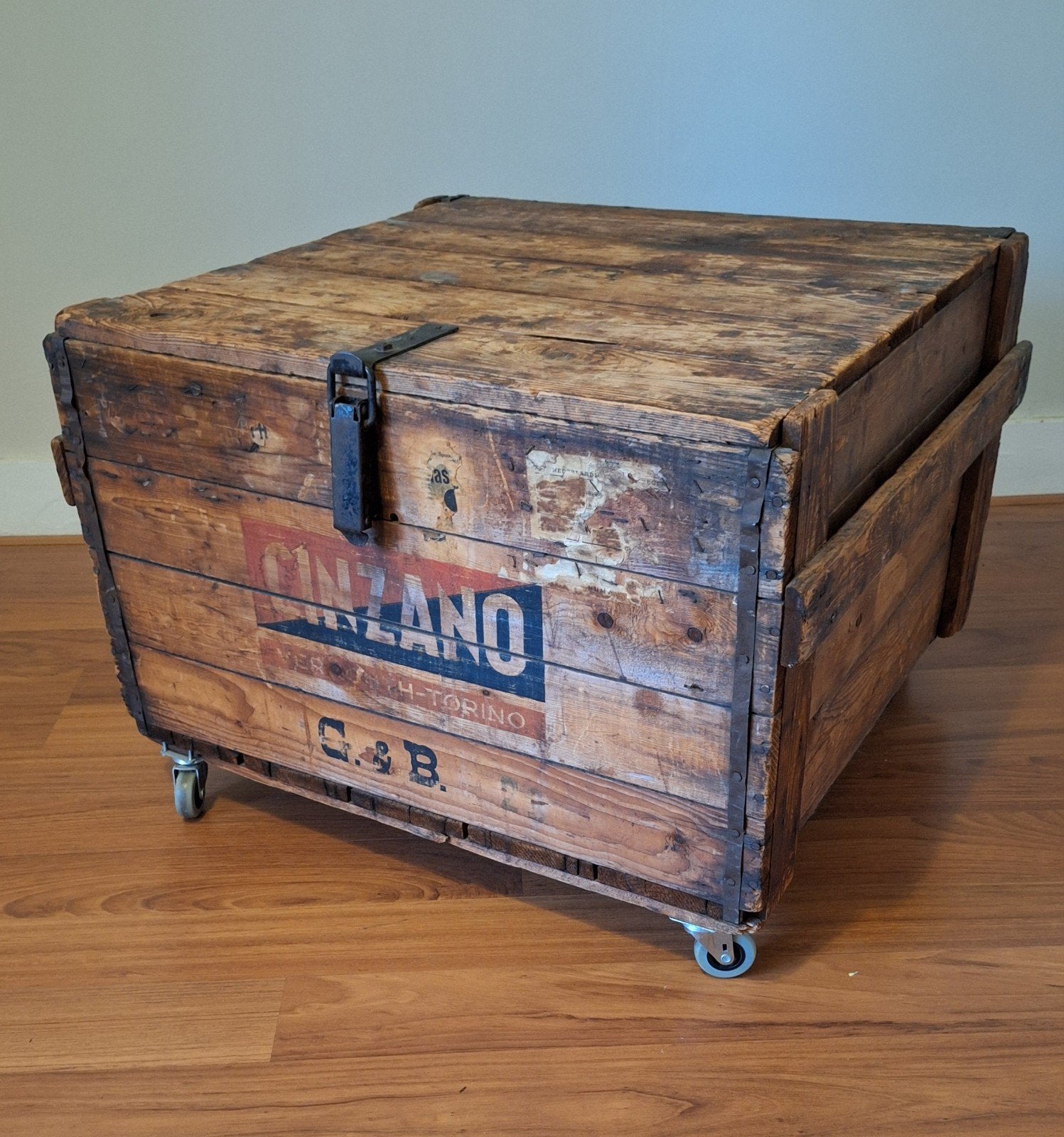 vintage  kist/ retro transportkist, Ophalen, Gebruikt