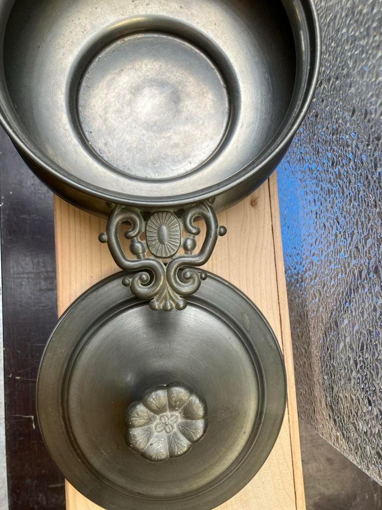 Antieke tinnen pot met deksel - Handgemaakt Gelria Tin, Ophalen of Verzenden