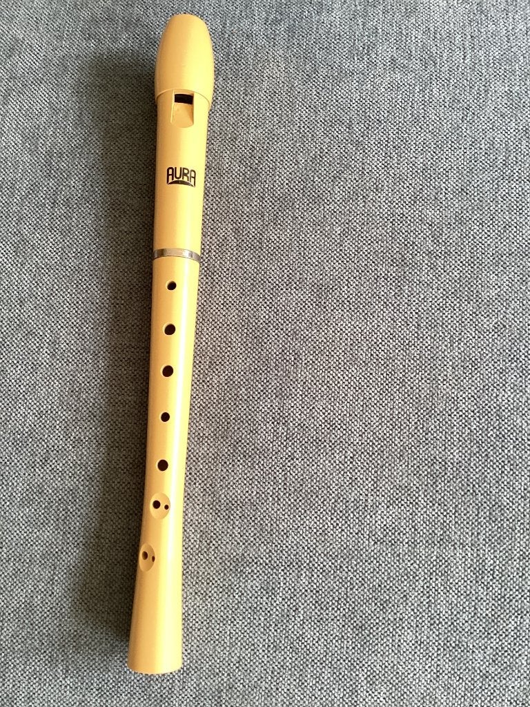 Blokfluit, merk Aura. Van Kunststof. Barok. Lengte 32 cm., Ophalen of Verzenden, Gebruikt, Kunststof