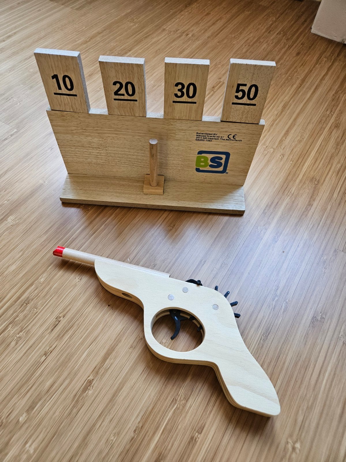 houten speelgoedpistool voor elastiekjes met target, Ophalen, Zo goed als nieuw, Overige typen