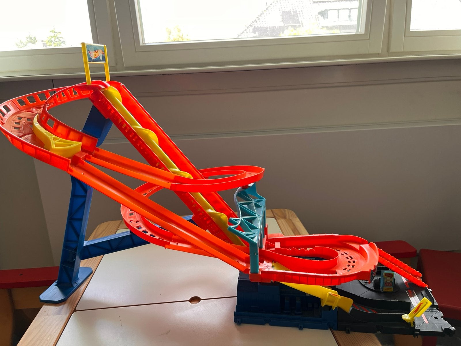 Hot Wheels City Roller Coaster set, zgan, Kinderen en Baby's, Speelgoed | Racebanen, Ophalen, Racebaan, Zo goed als nieuw, Hot Wheels