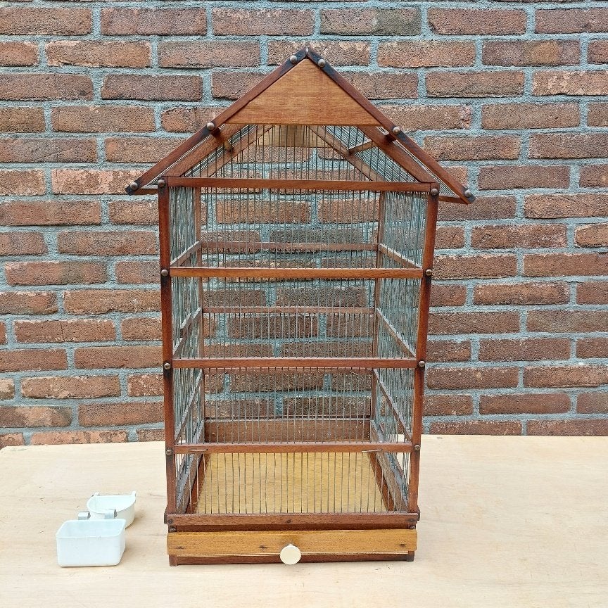 hard houten vogelkooi, Antiek en Kunst, Ophalen