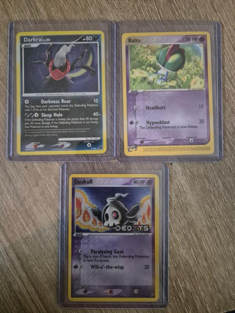 Pokémon kaarten: Darkrai, Ralts, Duskull - Waarde circa €40, Ophalen, Gebruikt, Meerdere kaarten