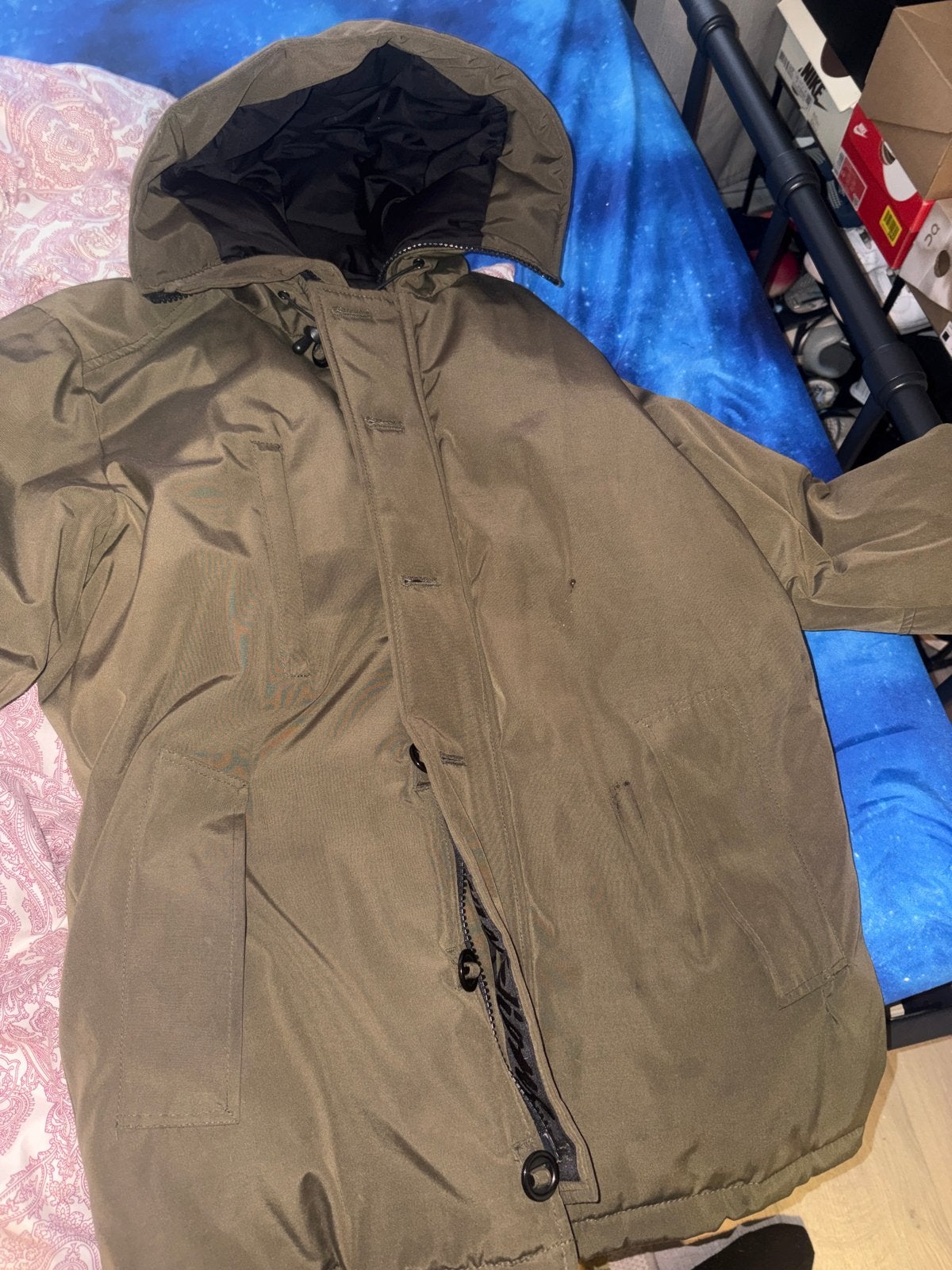 Malelions jas groen maat S, Kleding | Heren, Ophalen, Zo goed als nieuw, Maat 46 (S) of kleiner, Groen