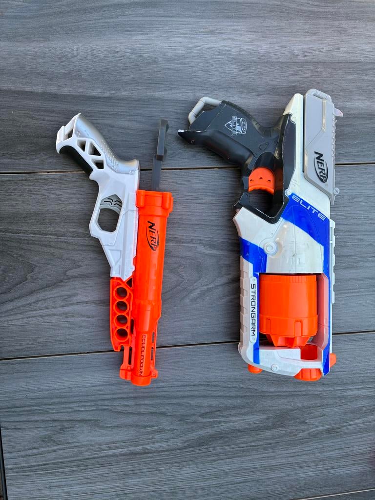 Nerf Strongarm & Doubledown Blasters - Set van 2, Ophalen of Verzenden, Gebruikt
