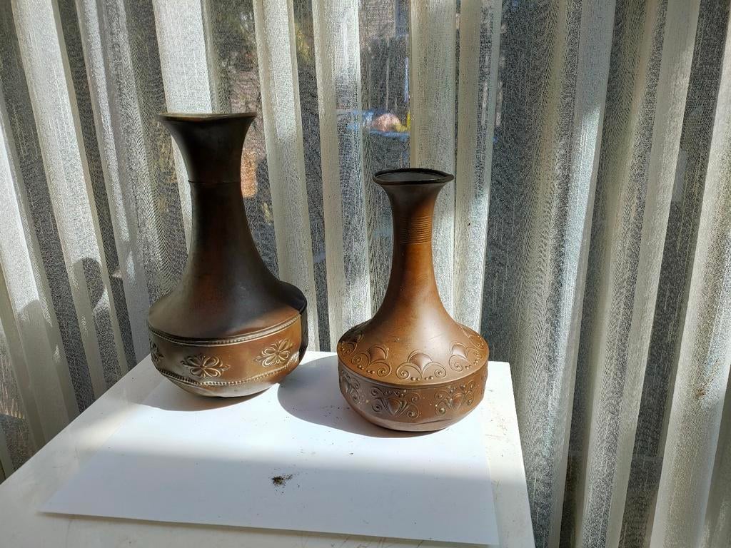 Jugendstil vazen messing, Antiek en Kunst, Ophalen of Verzenden